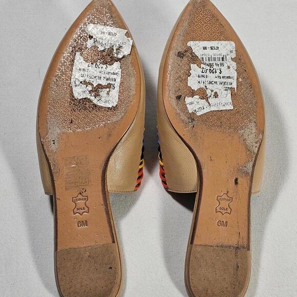TORY BURCH Sienna Pointed Toe Mules in Rainbow Leather Size 6 M - Picture 6 of 7